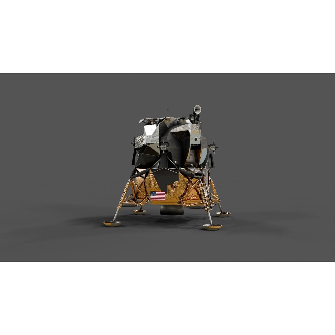Lunar Lander 3D Model – Apollo 11 PBR Game Asset, FBX - View 4