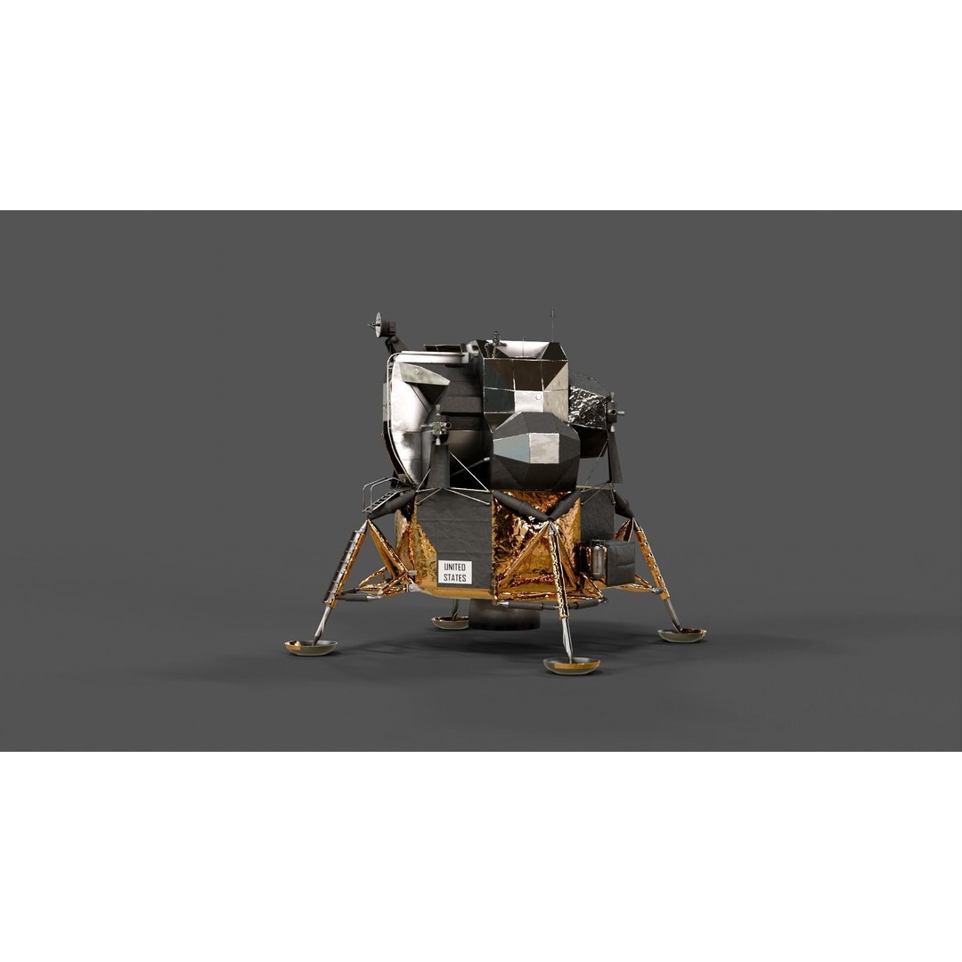 Lunar Lander 3D Model – Apollo 11 PBR Game Asset, FBX - View 5