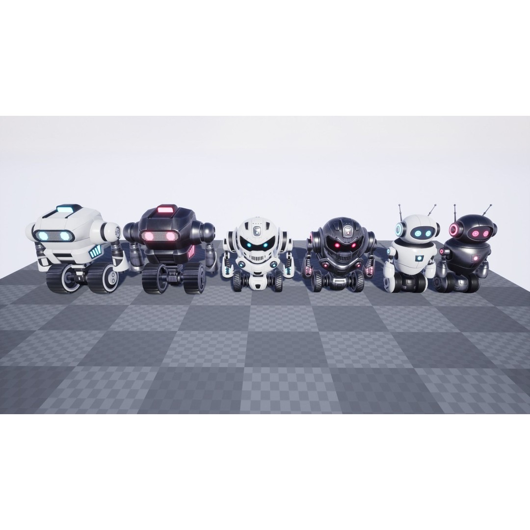 Sci-Fi Droid 3D Model – Low Poly Rigged Characters for Unity & Unreal