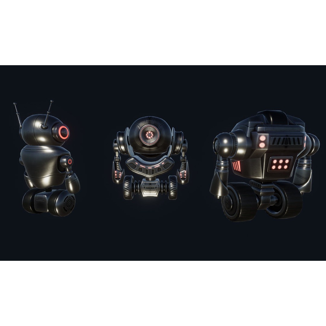 Sci-Fi Droid 3D Model – Low Poly Rigged Characters for Unity & Unreal - View 10