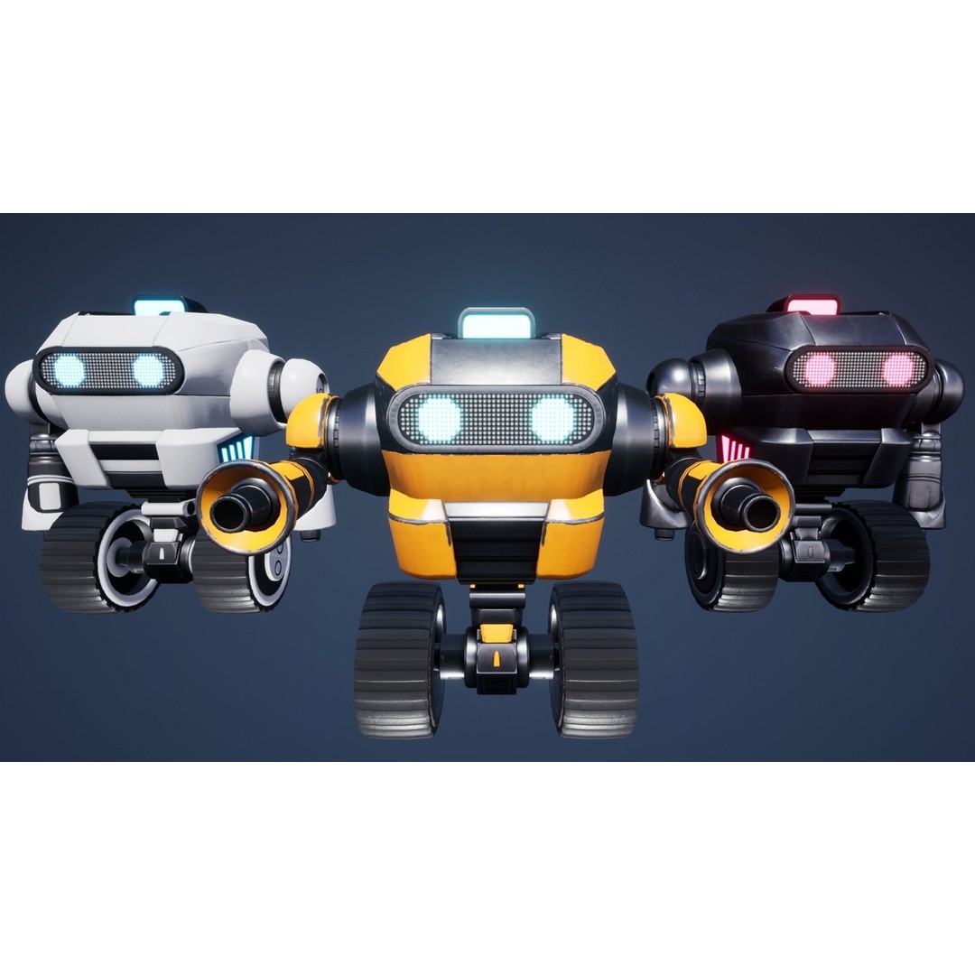 Sci-Fi Droid 3D Model – Low Poly Rigged Characters for Unity & Unreal - View 12