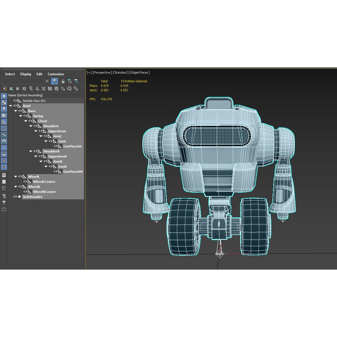 Sci-Fi Droid 3D Model – Low Poly Rigged Characters for Unity & Unreal - View 15