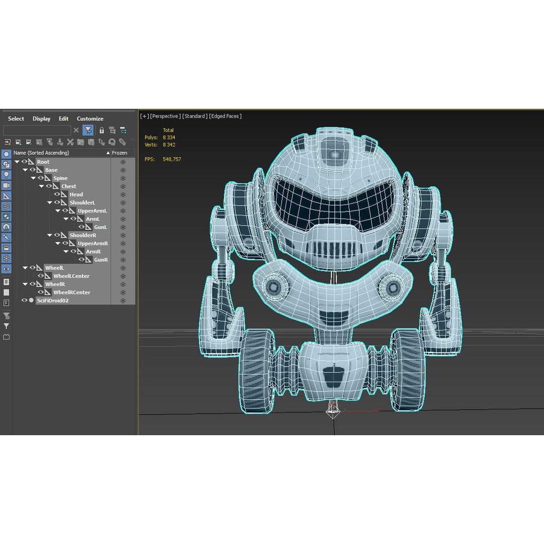Sci-Fi Droid 3D Model – Low Poly Rigged Characters for Unity & Unreal - View 16