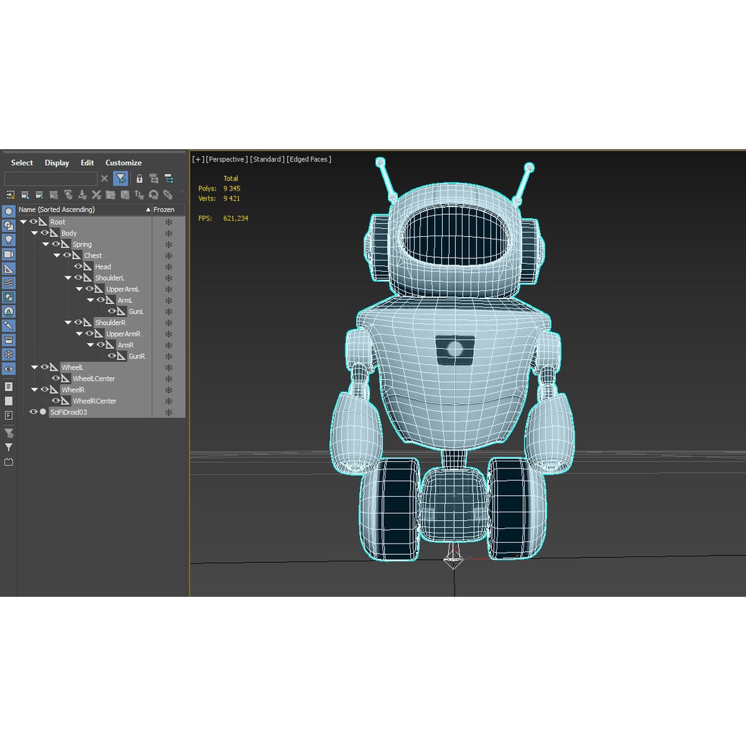 Sci-Fi Droid 3D Model – Low Poly Rigged Characters for Unity & Unreal - View 17