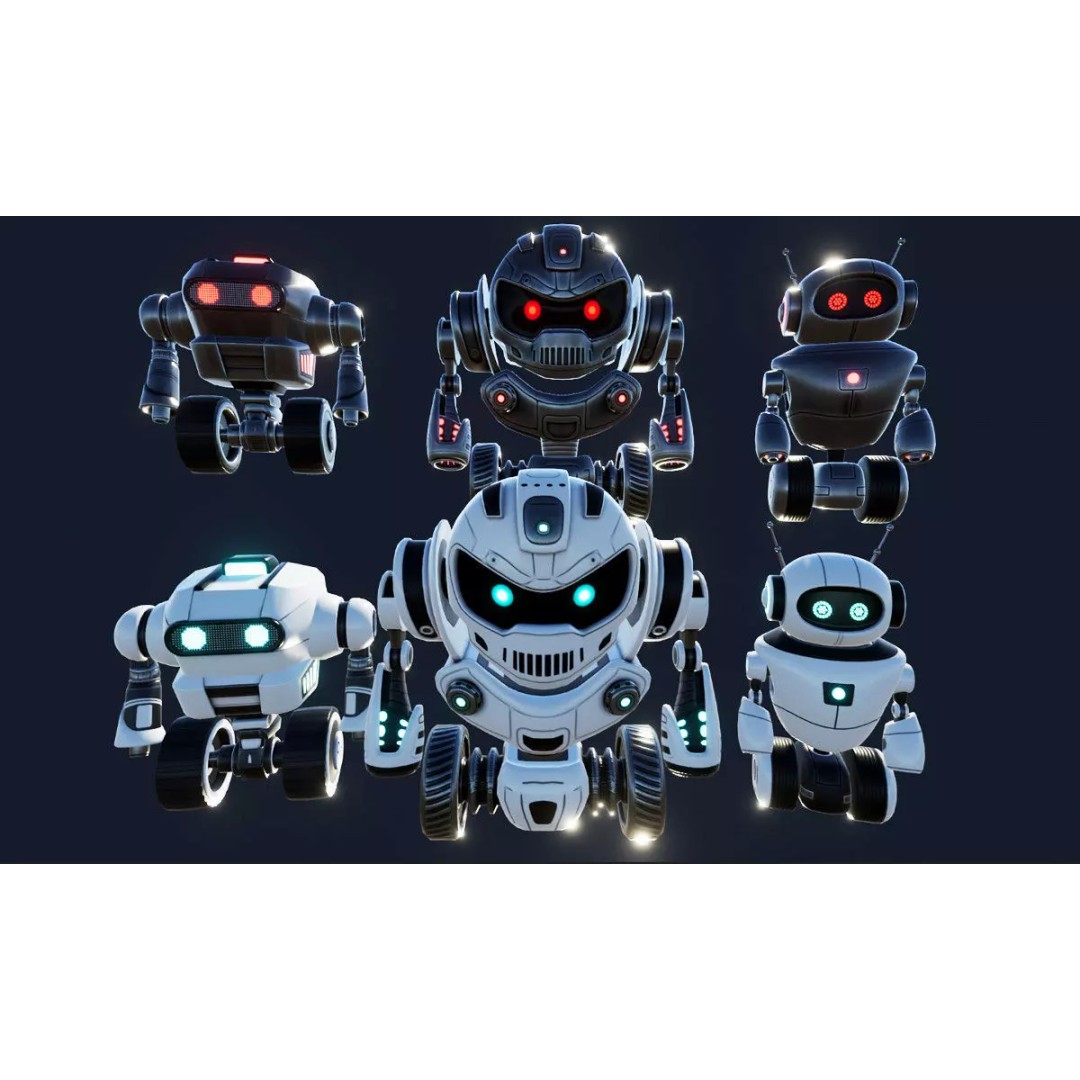 Sci-Fi Droid 3D Model – Low Poly Rigged Characters for Unity & Unreal - View 2