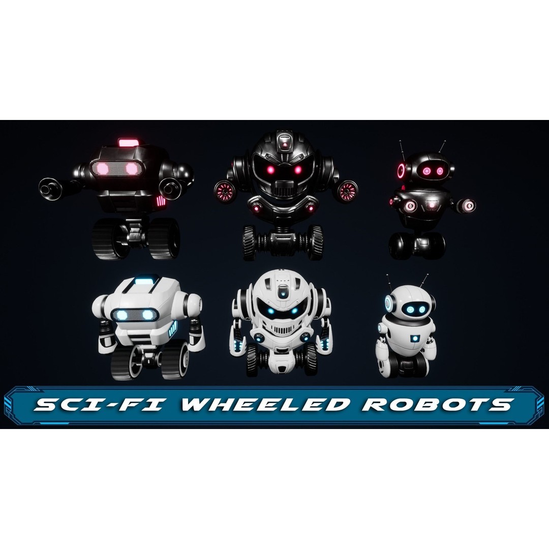 Sci-Fi Droid 3D Model – Low Poly Rigged Characters for Unity & Unreal - View 3