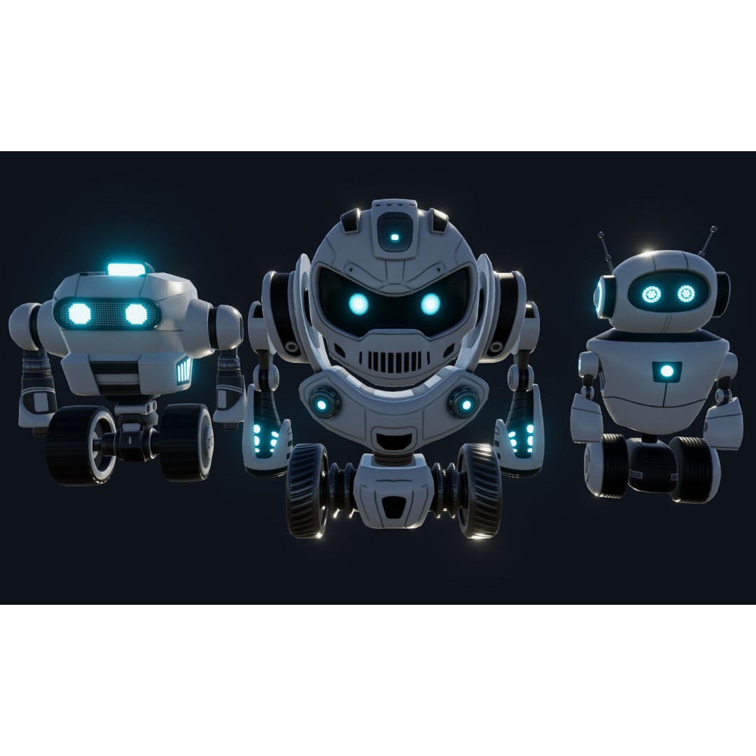 Sci-Fi Droid 3D Model – Low Poly Rigged Characters for Unity & Unreal - View 4