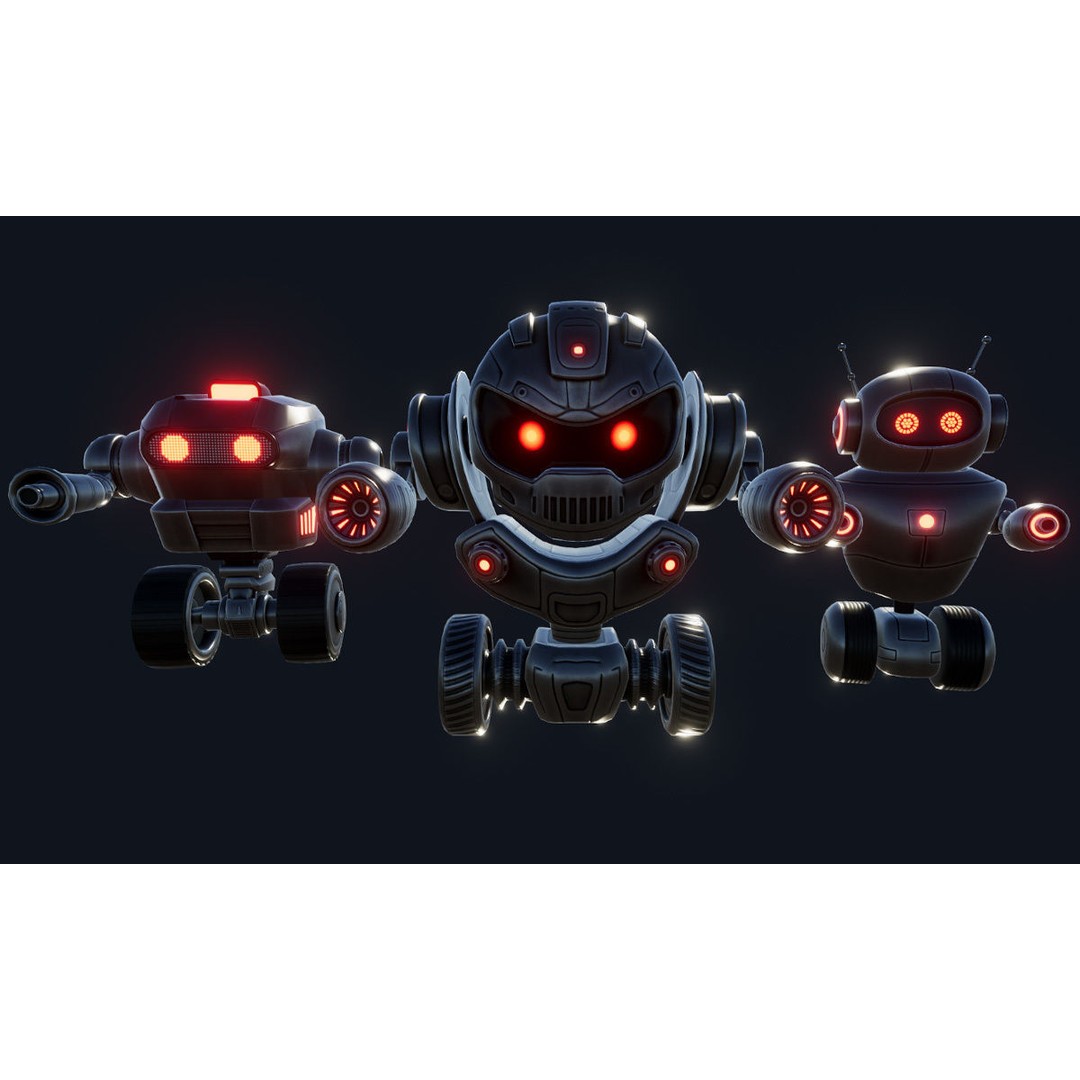 Sci-Fi Droid 3D Model – Low Poly Rigged Characters for Unity & Unreal - View 5