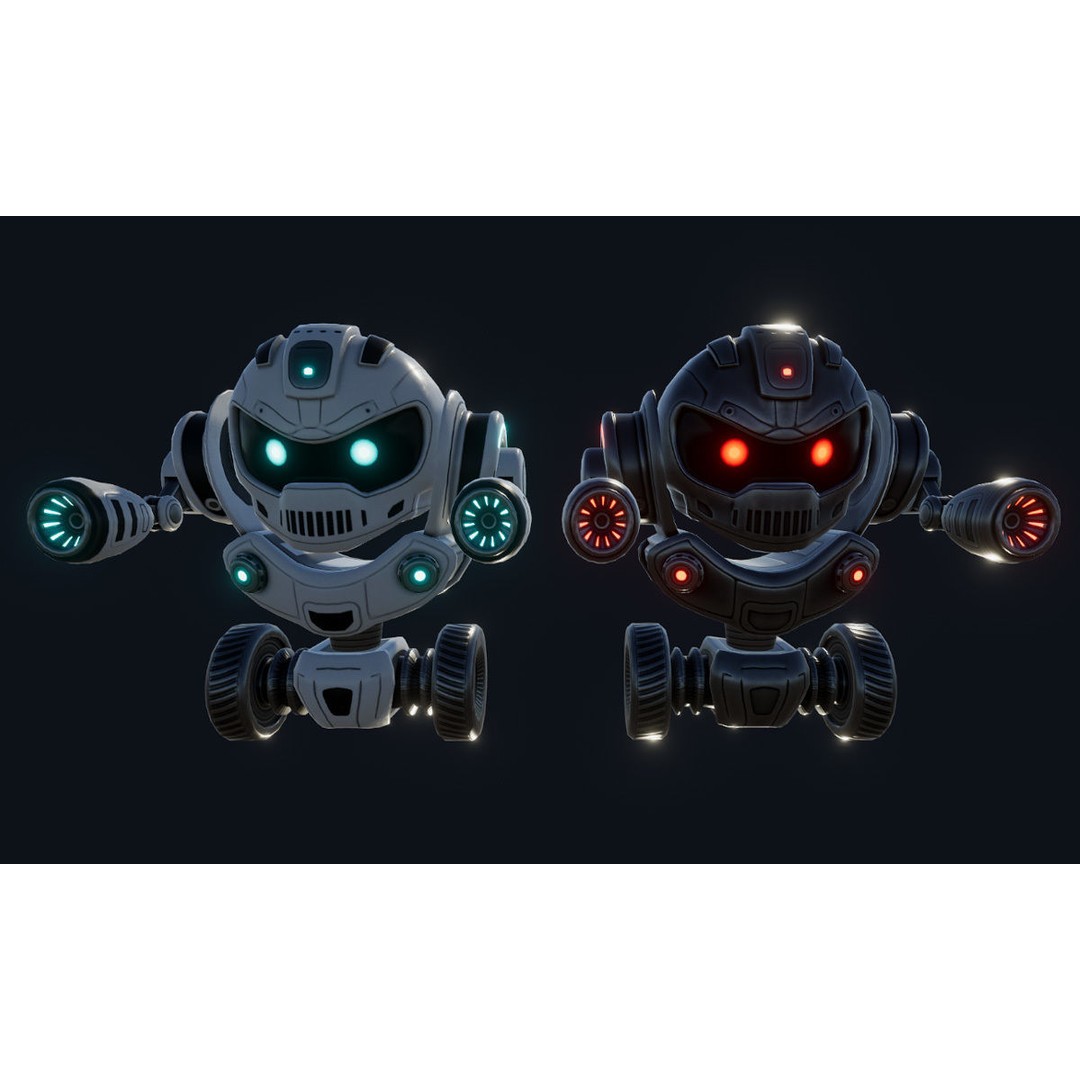 Sci-Fi Droid 3D Model – Low Poly Rigged Characters for Unity & Unreal - View 6