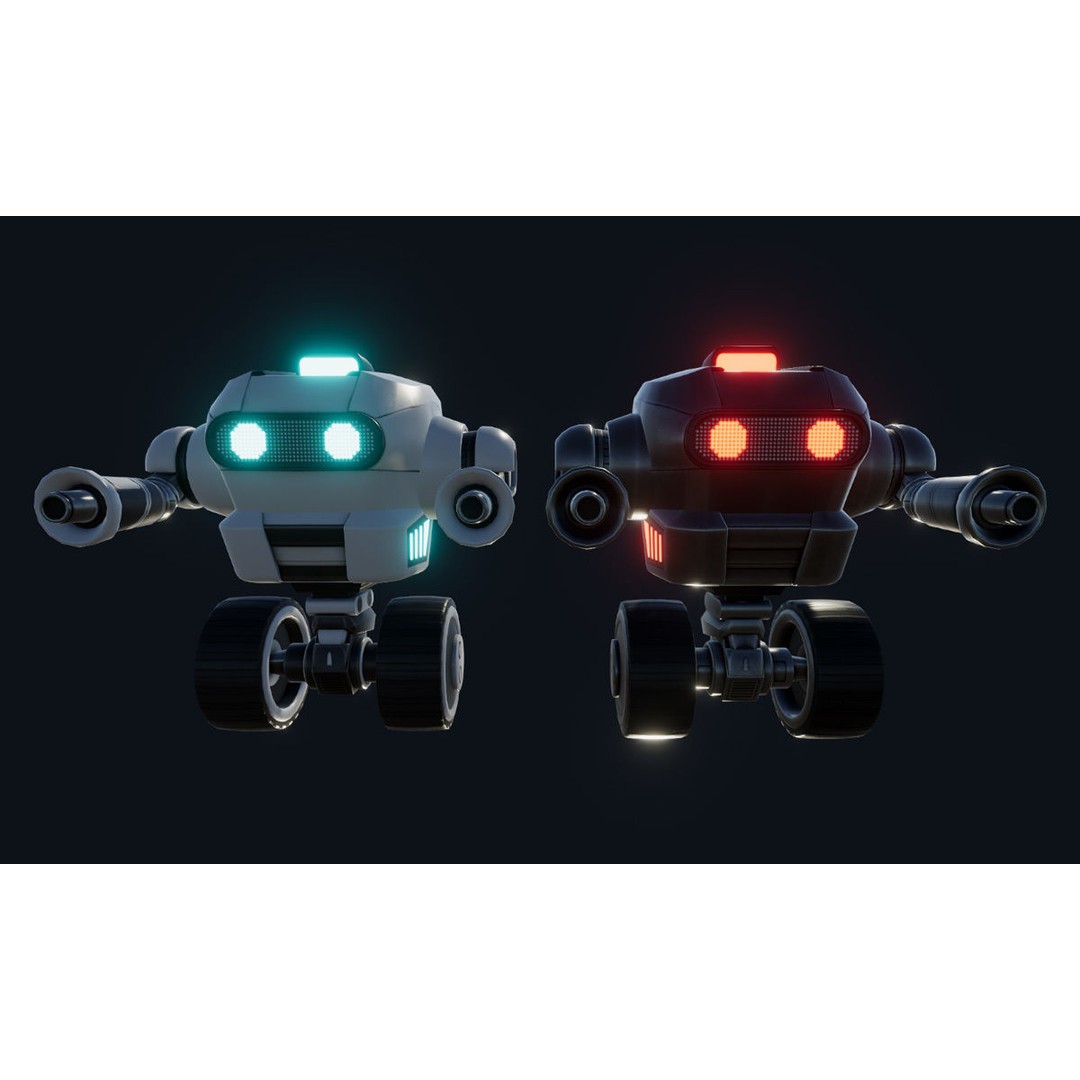 Sci-Fi Droid 3D Model – Low Poly Rigged Characters for Unity & Unreal - View 7