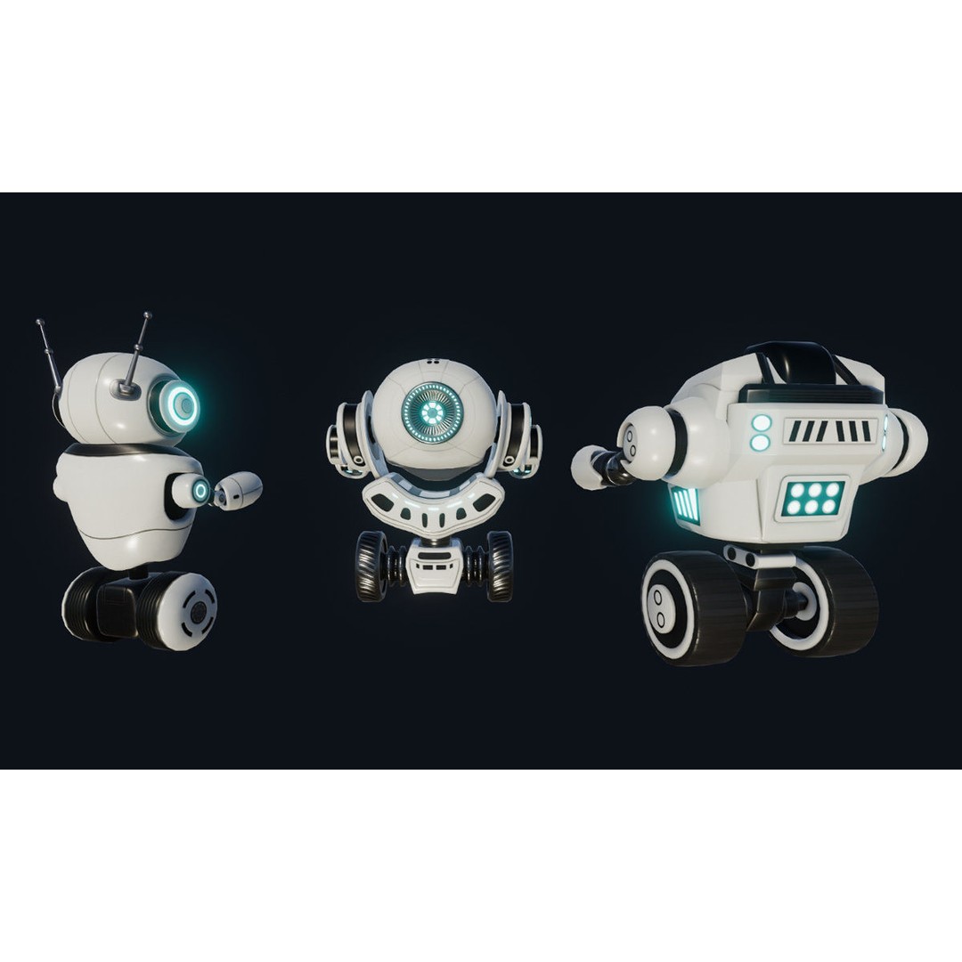 Sci-Fi Droid 3D Model – Low Poly Rigged Characters for Unity & Unreal - View 9