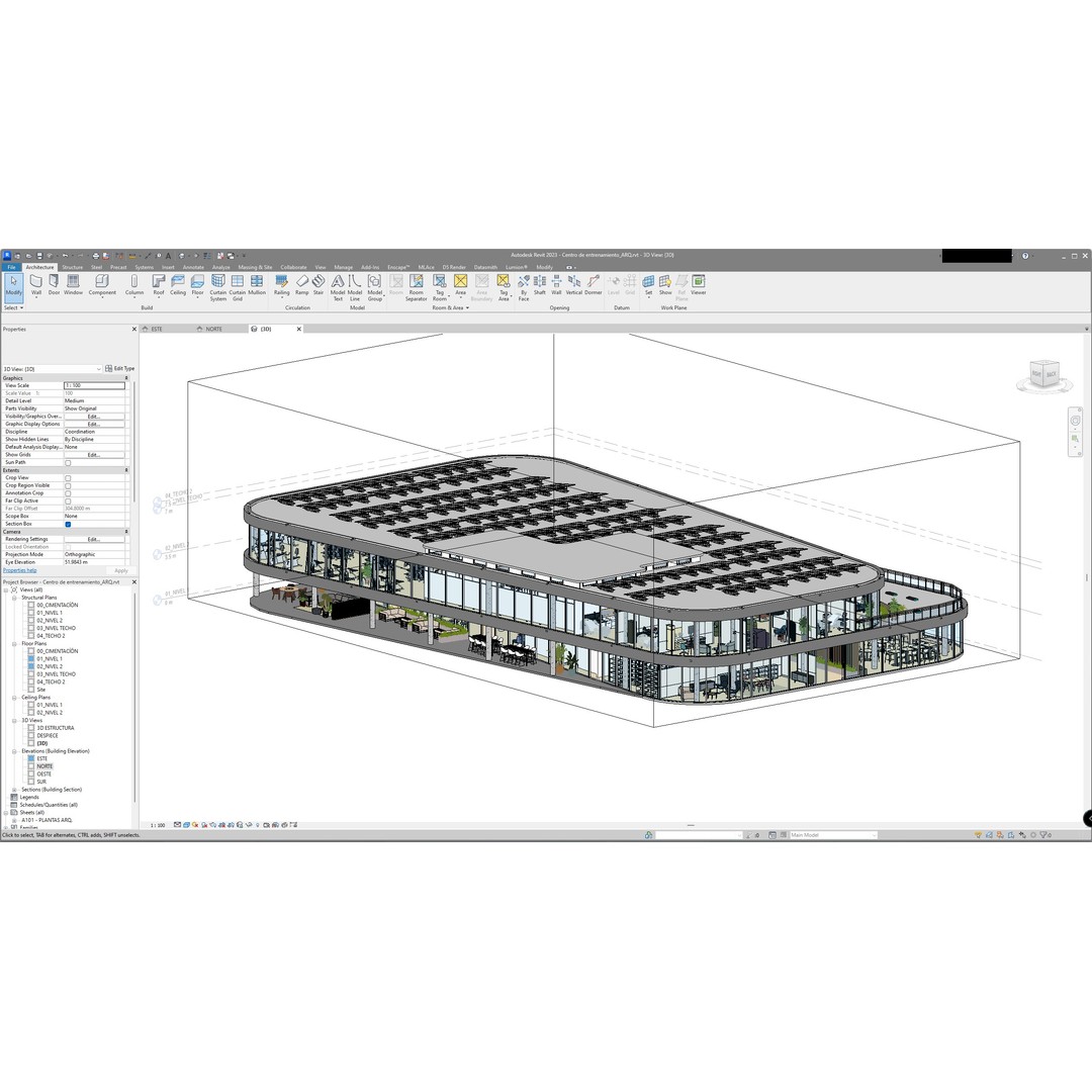 Training and Wellness Center 3D Model – Detailed Revit Design, Architectural Plans