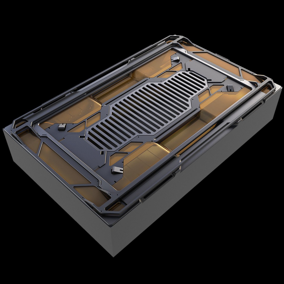 Sci-Fi Panels 3D Model – Hardsurface Game Asset, FBX PBR Textures - View 11