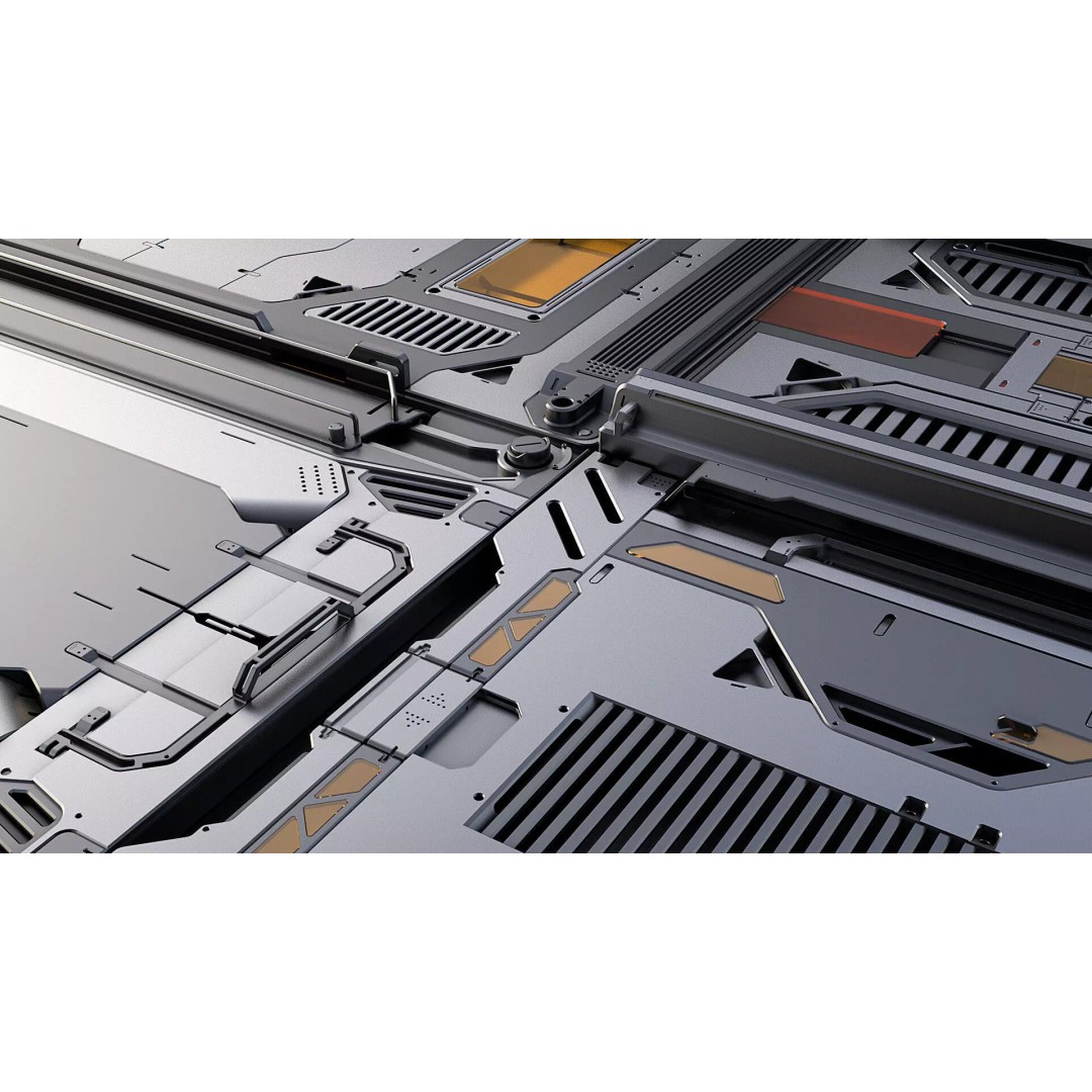 Sci-Fi Panels 3D Model – Hardsurface Game Asset, FBX PBR Textures - View 2