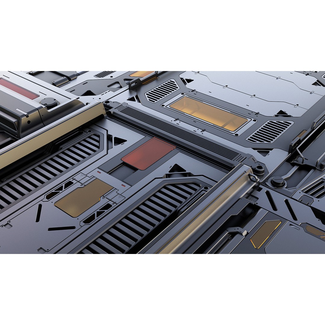 Sci-Fi Panels 3D Model – Hardsurface Game Asset, FBX PBR Textures - View 6