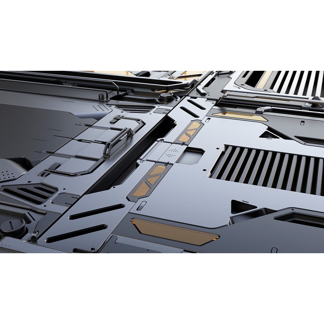 Sci-Fi Panels 3D Model – Hardsurface Game Asset, FBX PBR Textures - View 7