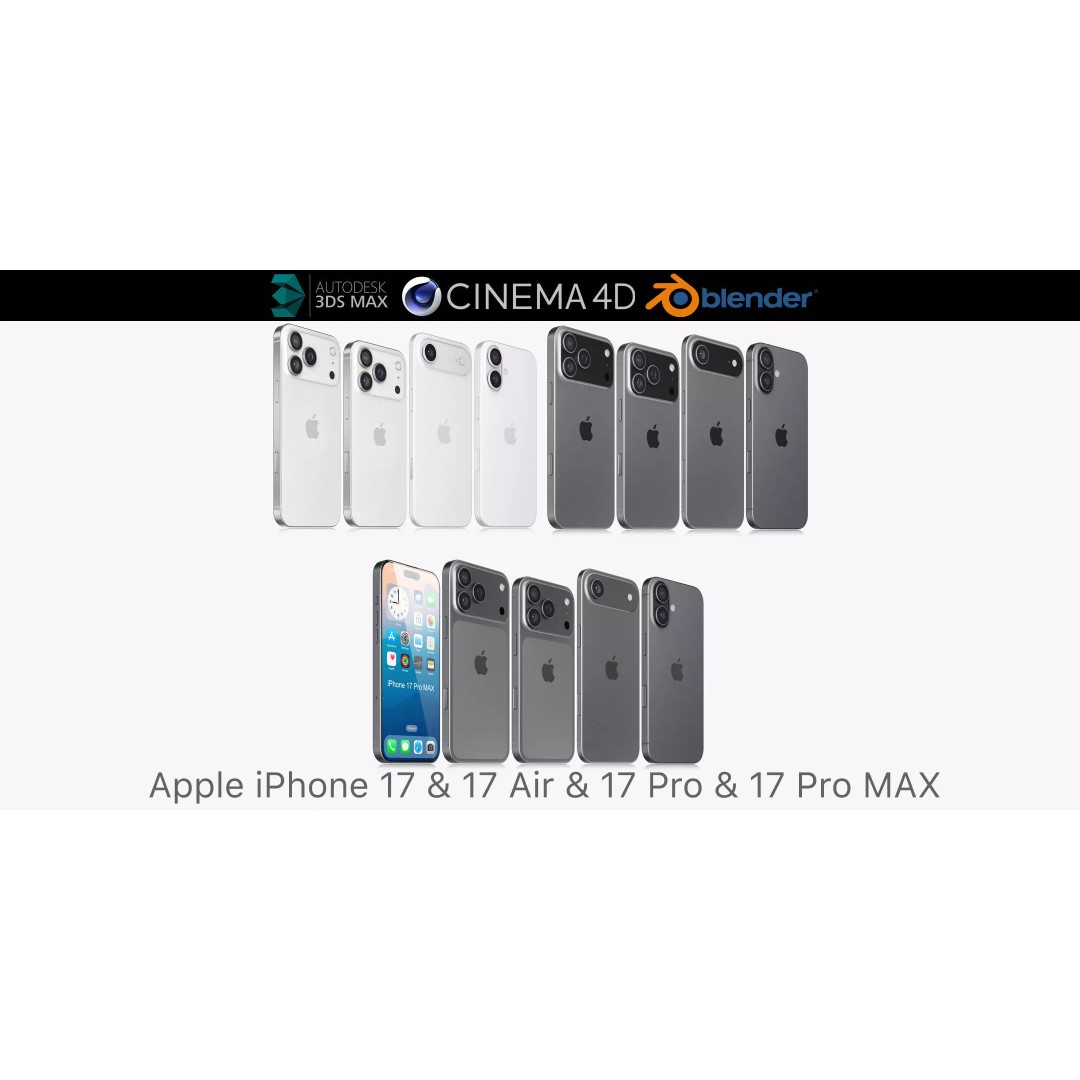 Apple iPhone 17 3D Model – Realistic PBR Asset, Multiple Formats - View 2