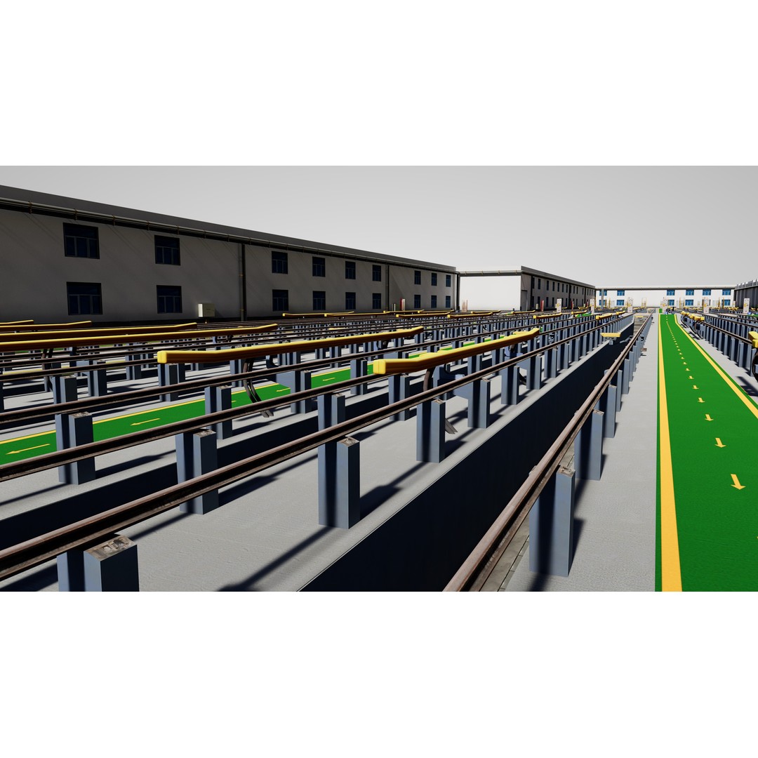 Subway Station 3D Model – Low Poly Urban Environment, FBX - View 9