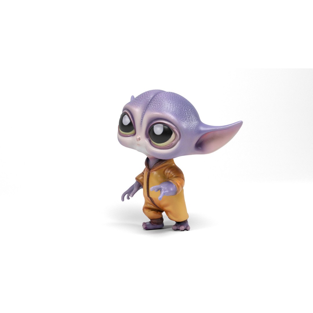 Little Alien 3D Model – Low Poly Rigged Character with Animations - View 11