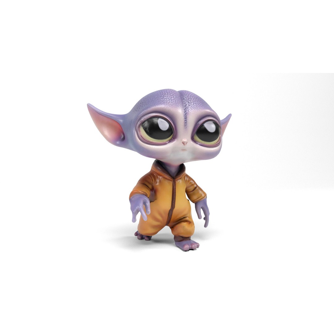 Little Alien 3D Model – Low Poly Rigged Character with Animations - View 12