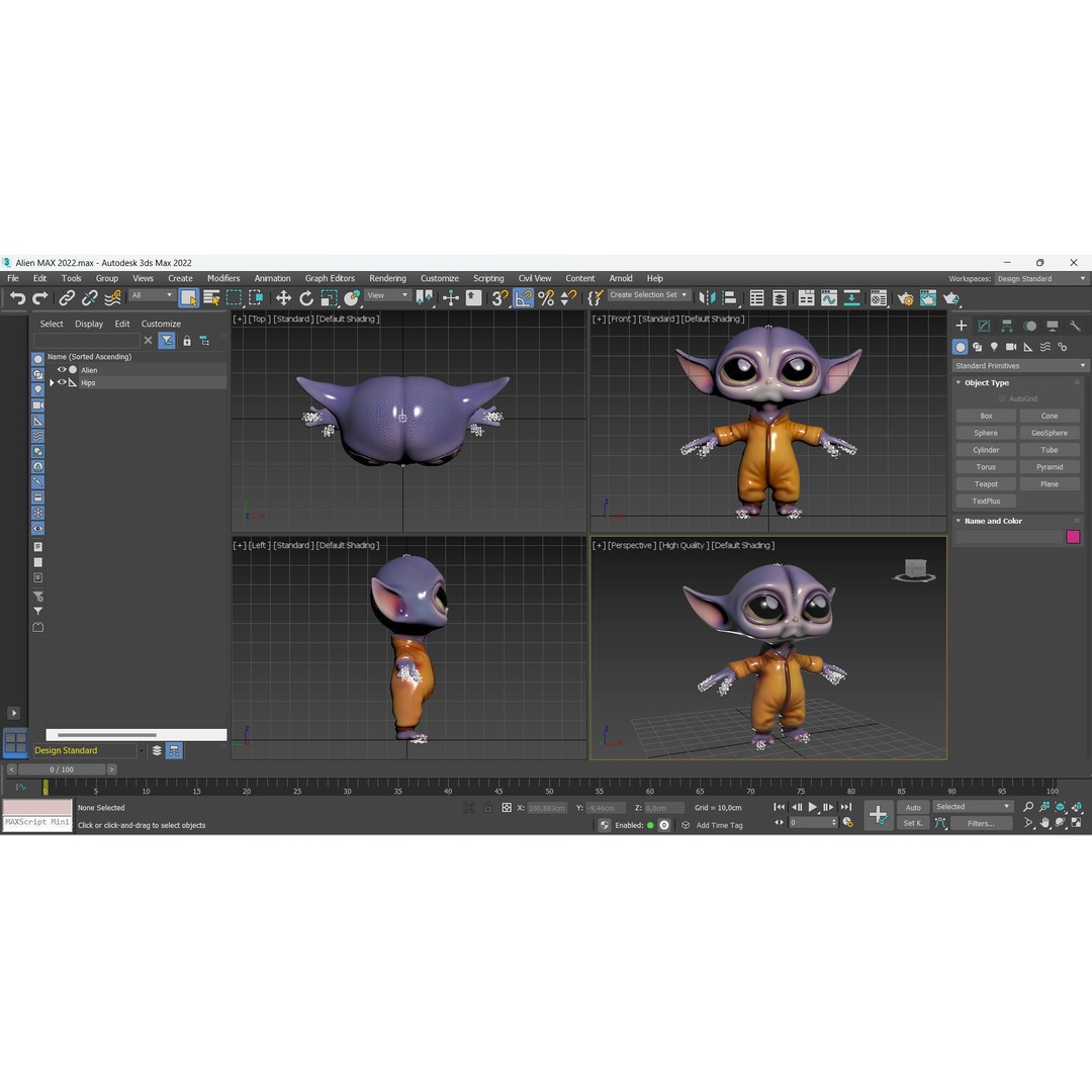 Little Alien 3D Model – Low Poly Rigged Character with Animations - View 16
