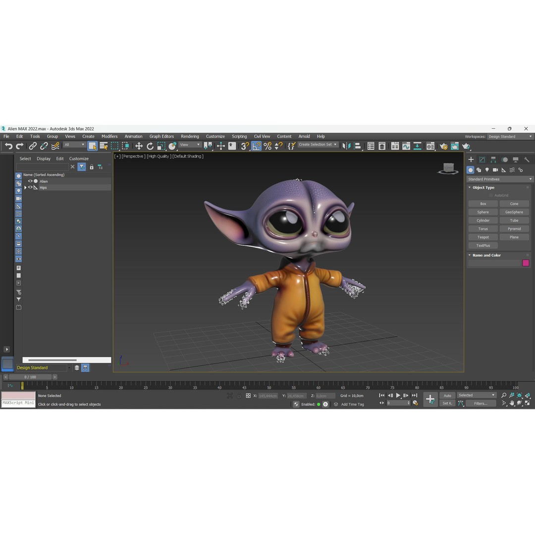 Little Alien 3D Model – Low Poly Rigged Character with Animations - View 17