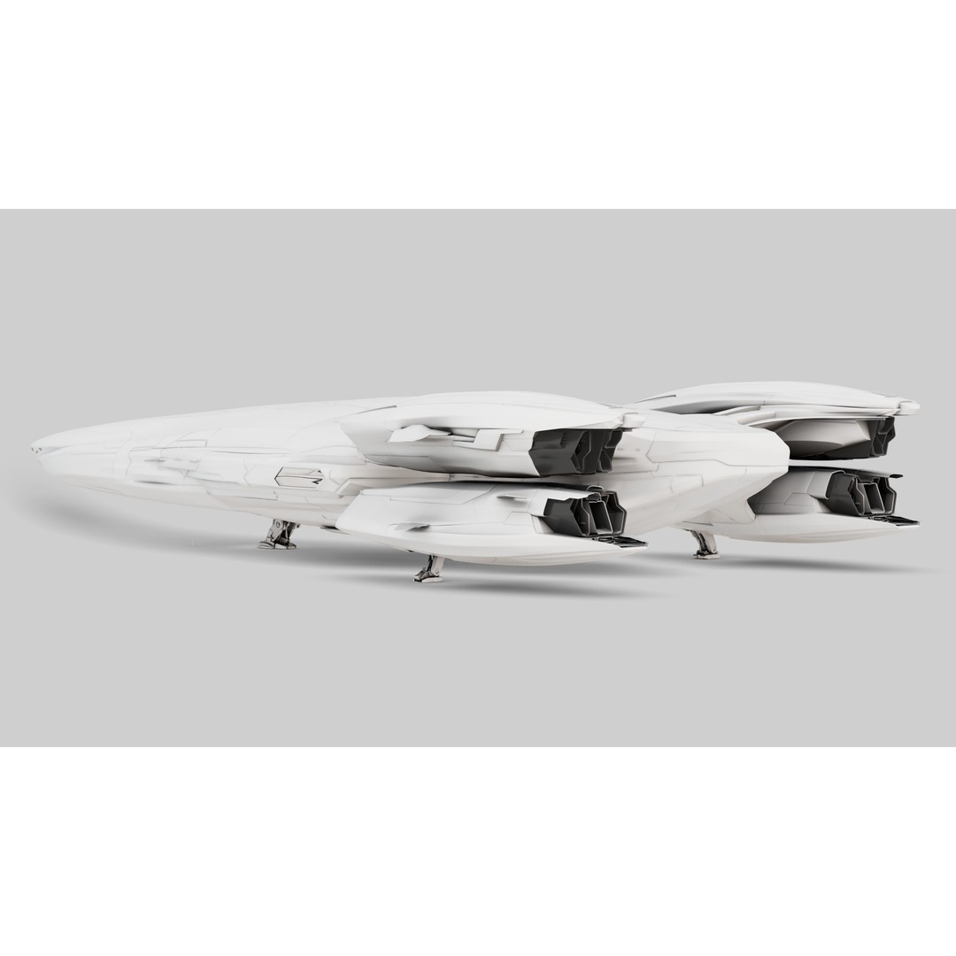 Ares 01 Spaceship 3D Model – Ultra-Exclusive Frigate-Class, FBX, PBR - View 10