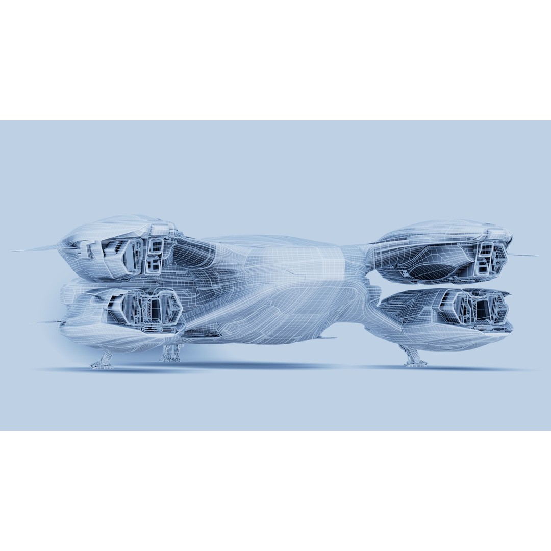 Ares 01 Spaceship 3D Model – Ultra-Exclusive Frigate-Class, FBX, PBR - View 15
