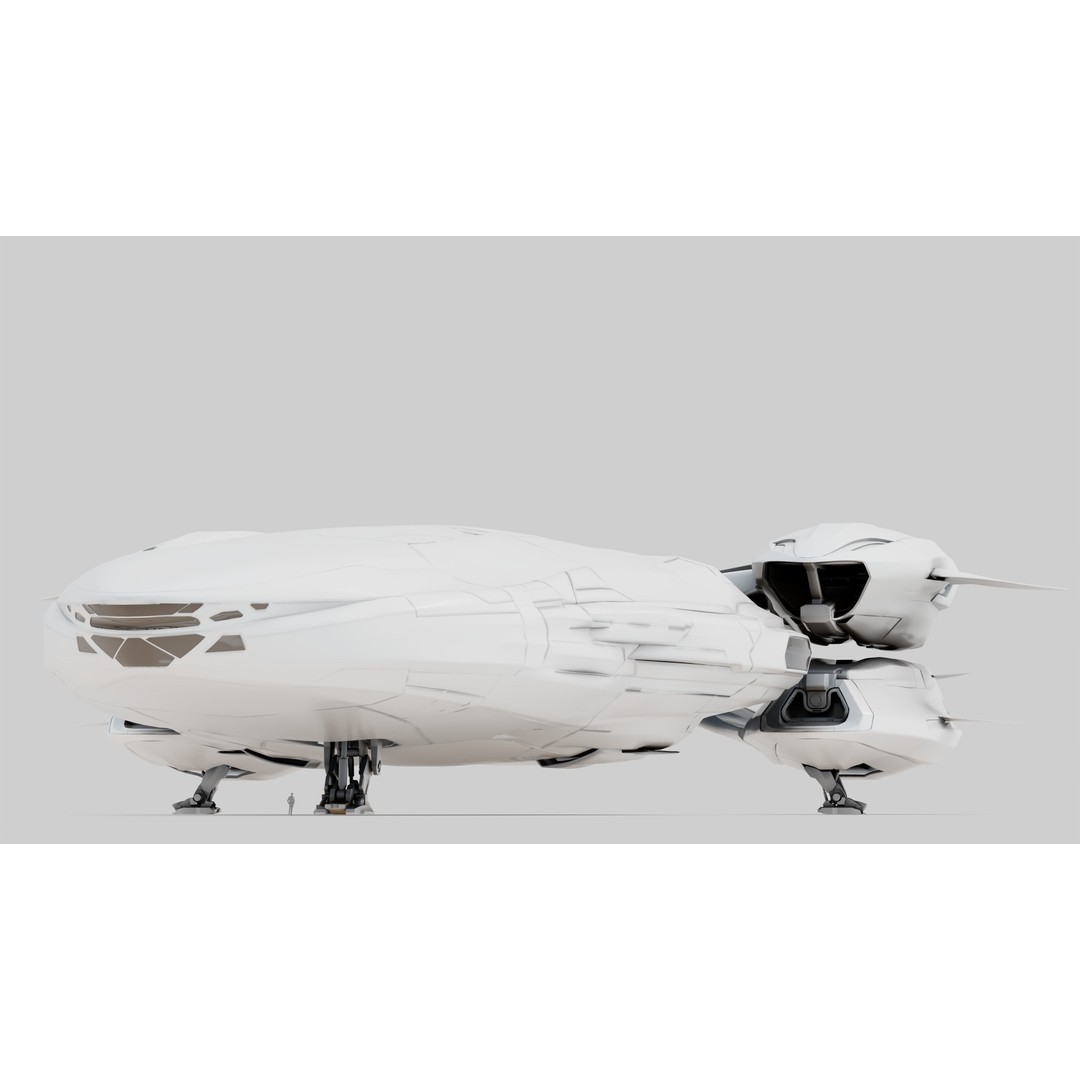 Ares 01 Spaceship 3D Model – Ultra-Exclusive Frigate-Class, FBX, PBR - View 3