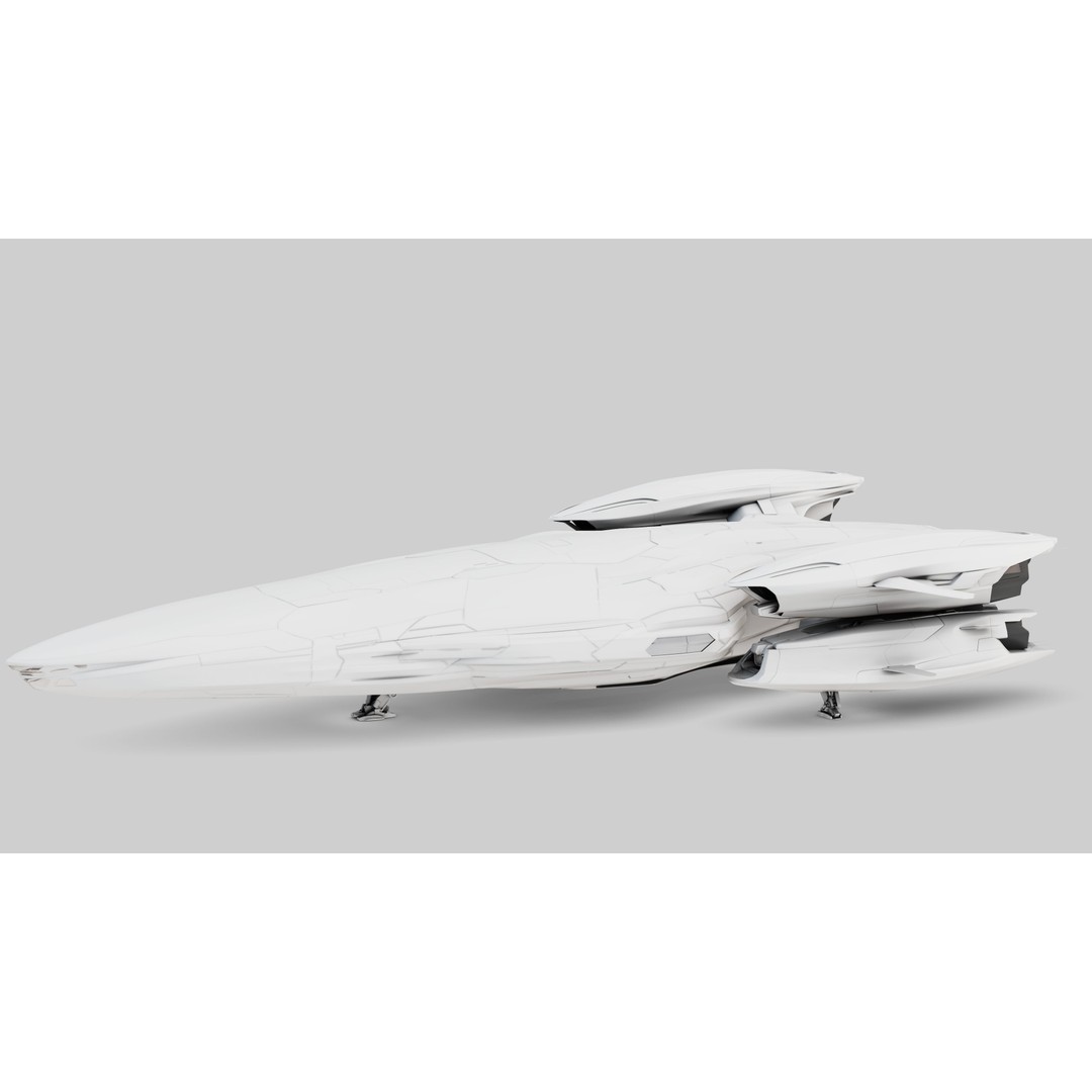 Ares 01 Spaceship 3D Model – Ultra-Exclusive Frigate-Class, FBX, PBR - View 4