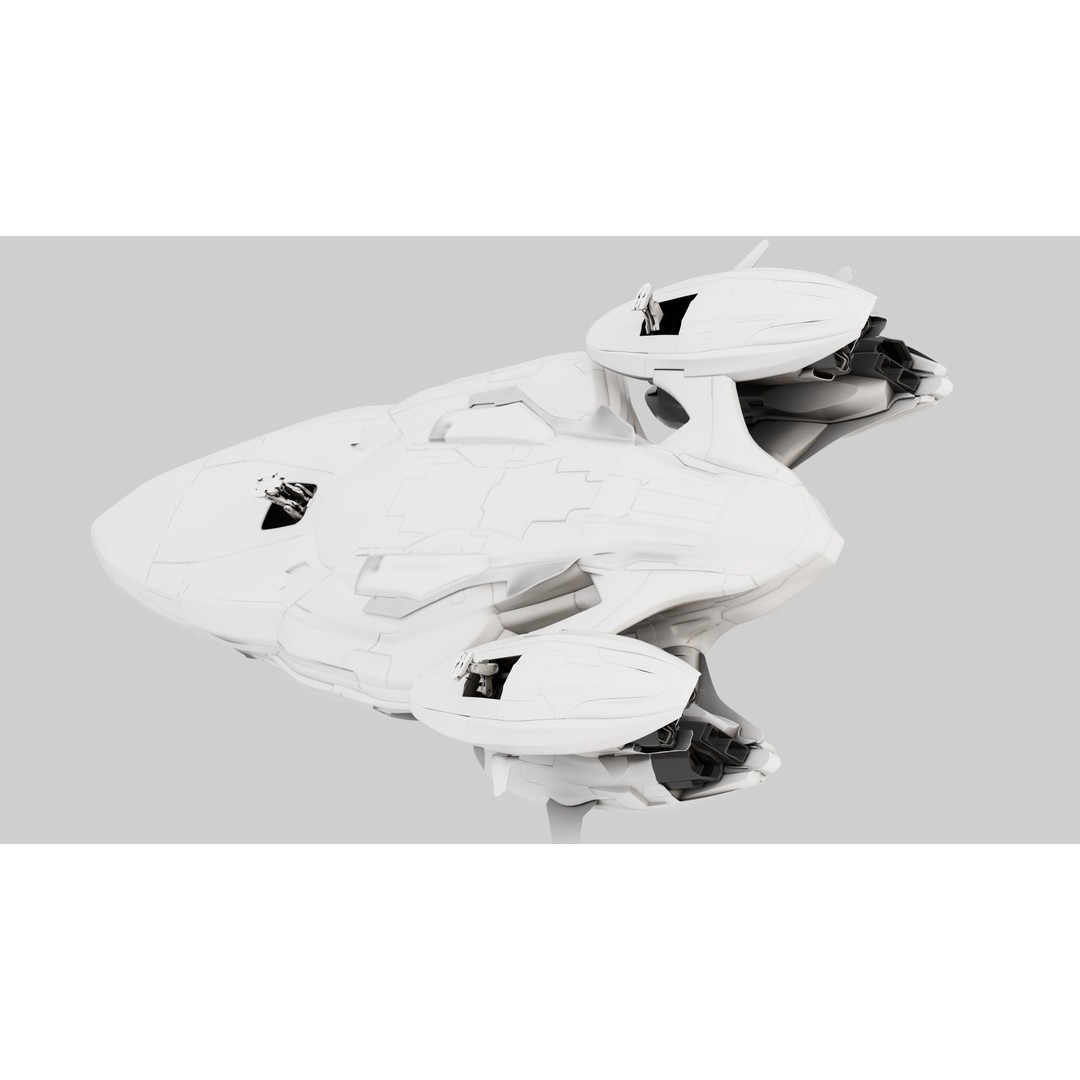 Ares 01 Spaceship 3D Model – Ultra-Exclusive Frigate-Class, FBX, PBR - View 6