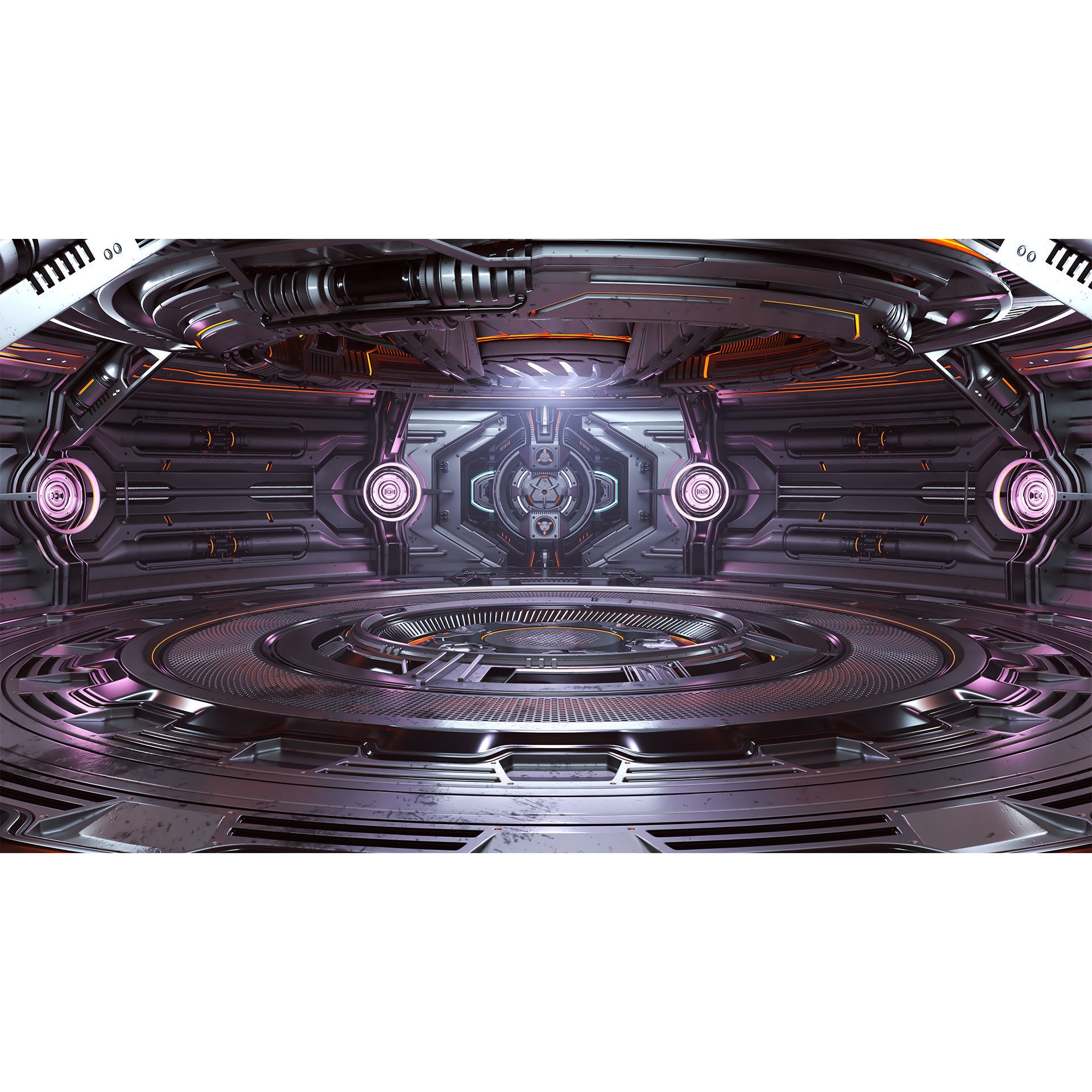 Sci-Fi Futuristic Hall - Subdivision Ready 3D Model - View 12