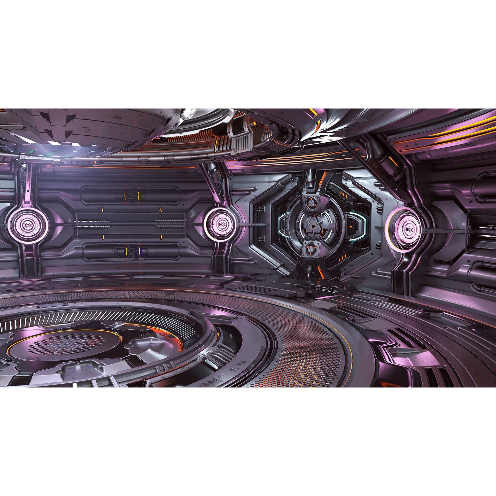 Sci-Fi Futuristic Hall - Subdivision Ready 3D Model - View 16