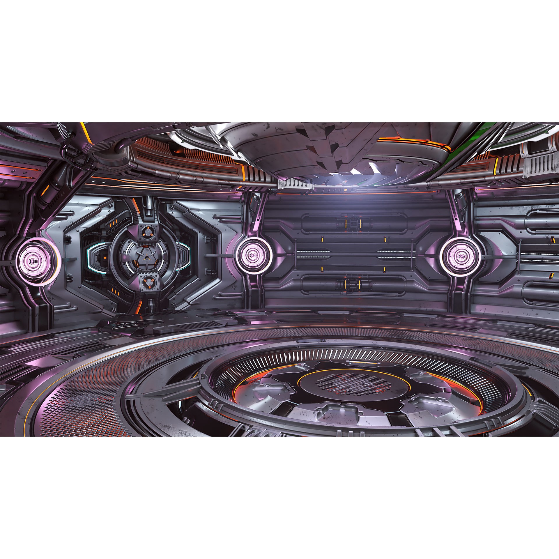 Sci-Fi Futuristic Hall - Subdivision Ready 3D Model - View 17