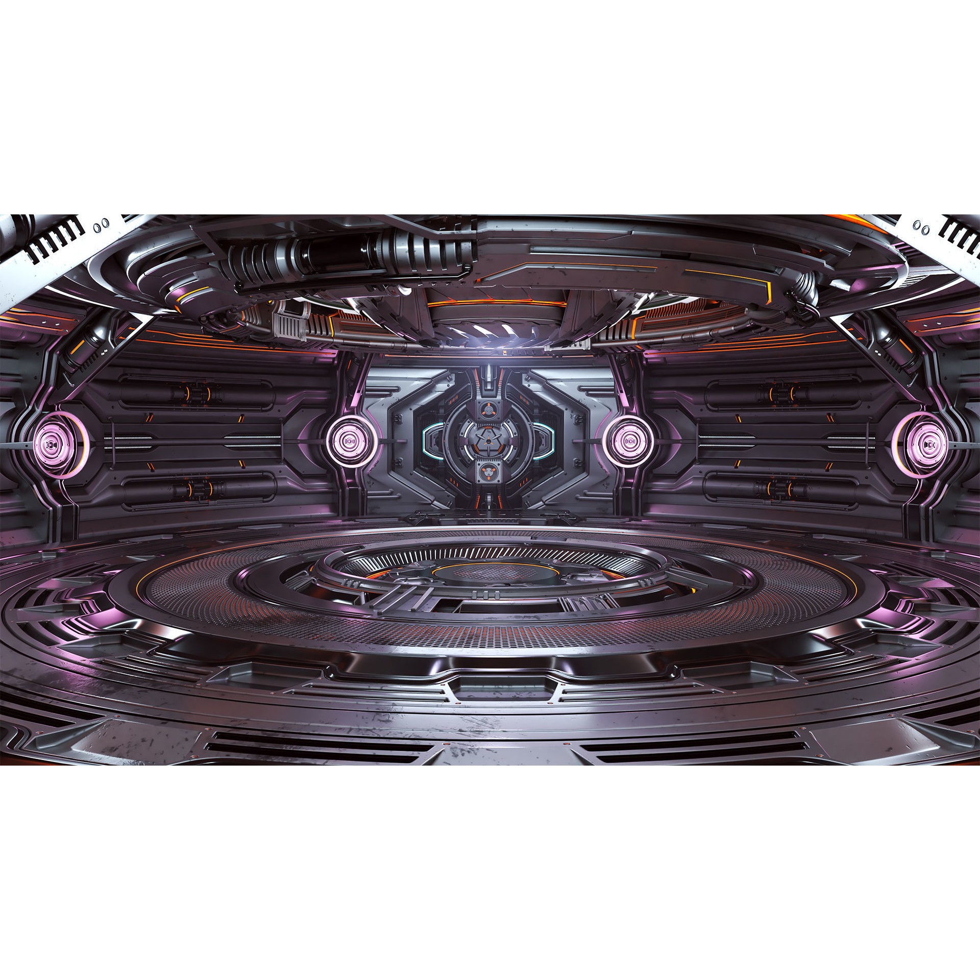 Sci-Fi Futuristic Hall - Subdivision Ready 3D Model - View 18