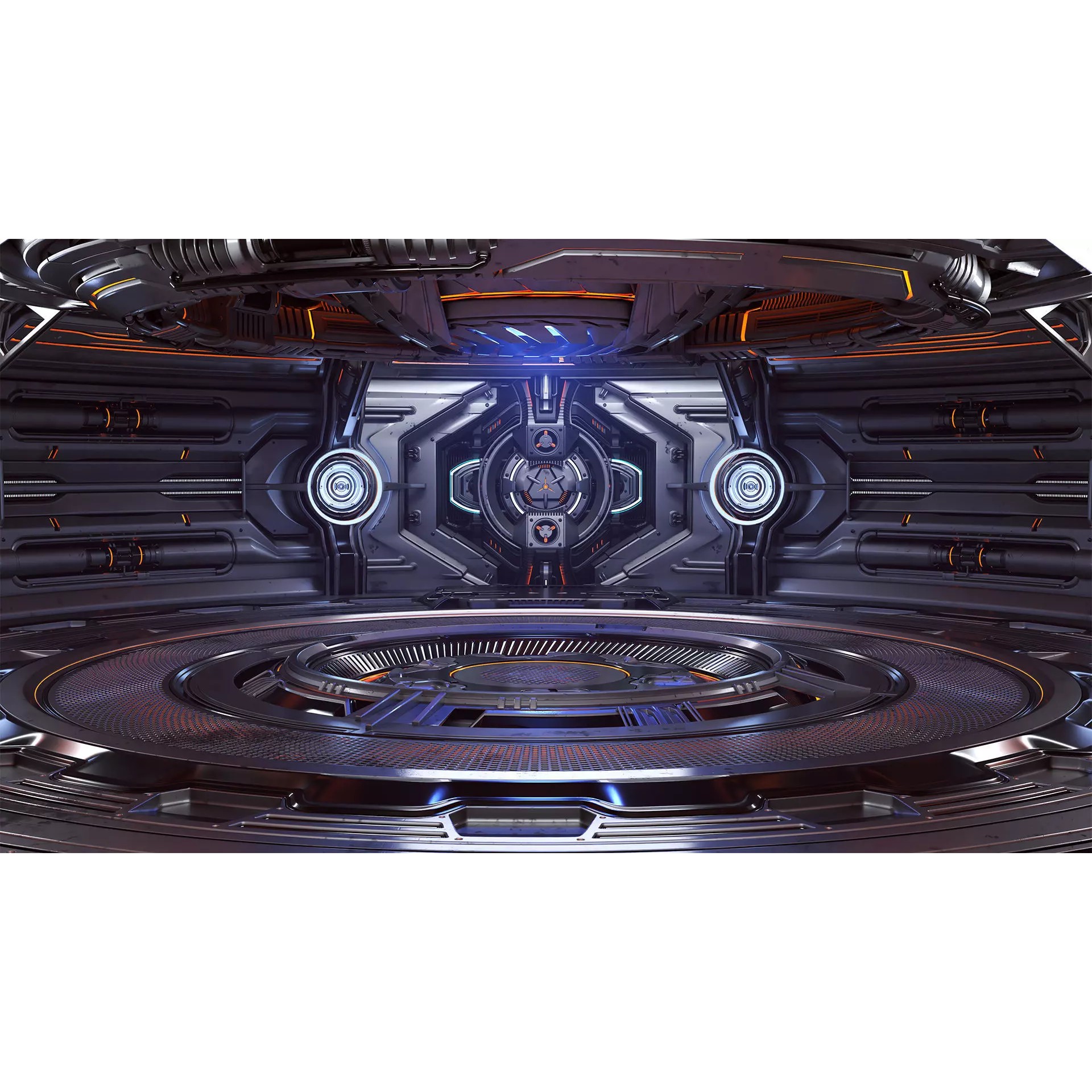 Sci-Fi Futuristic Hall - Subdivision Ready 3D Model - View 2