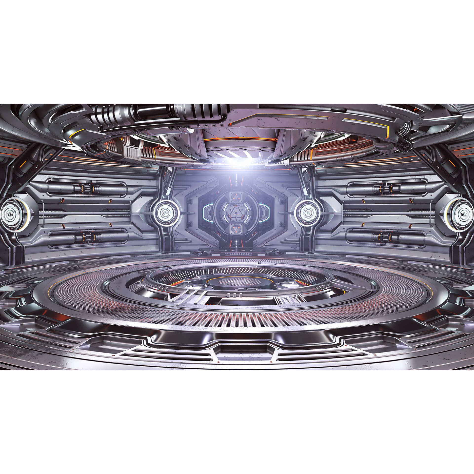 Sci-Fi Futuristic Hall - Subdivision Ready 3D Model - View 20