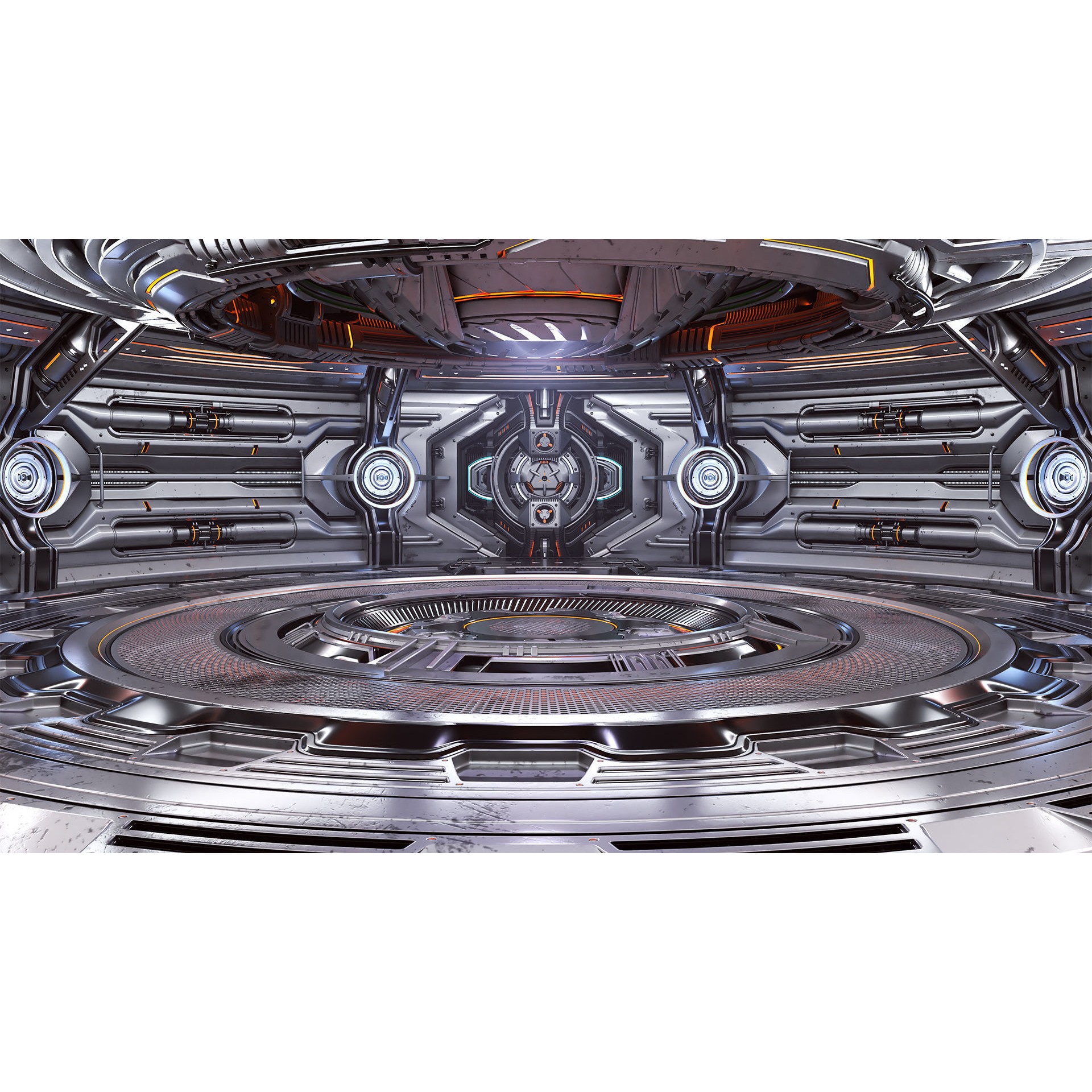 Sci-Fi Futuristic Hall - Subdivision Ready 3D Model - View 23