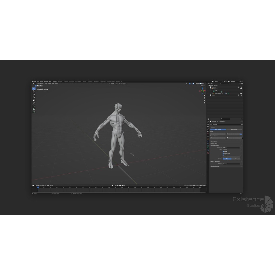 Alien Creature 3D Model – Low Poly Animated Fantasy Enemy, FBX - View 11