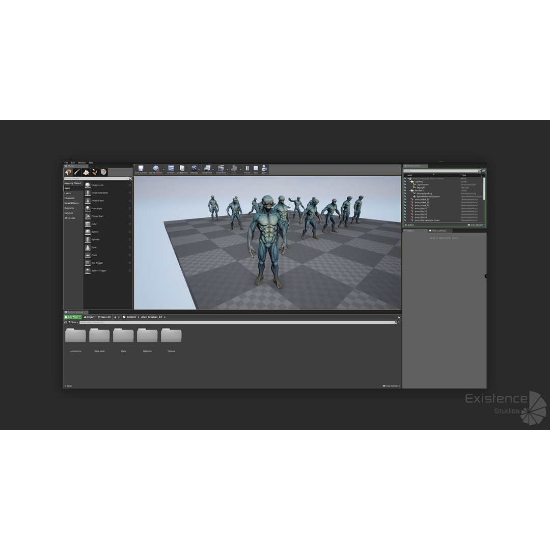 Alien Creature 3D Model – Low Poly Animated Fantasy Enemy, FBX - View 19