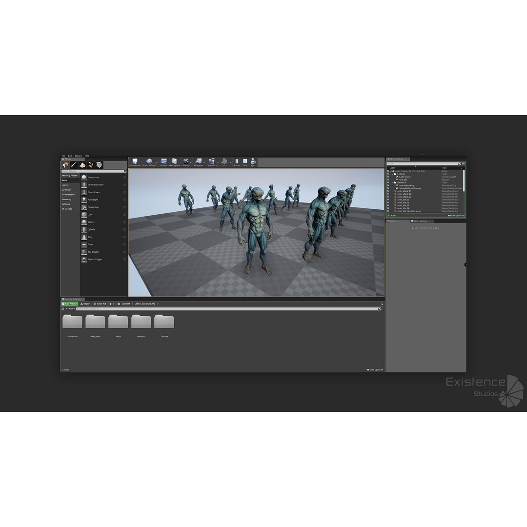 Alien Creature 3D Model – Low Poly Animated Fantasy Enemy, FBX - View 20