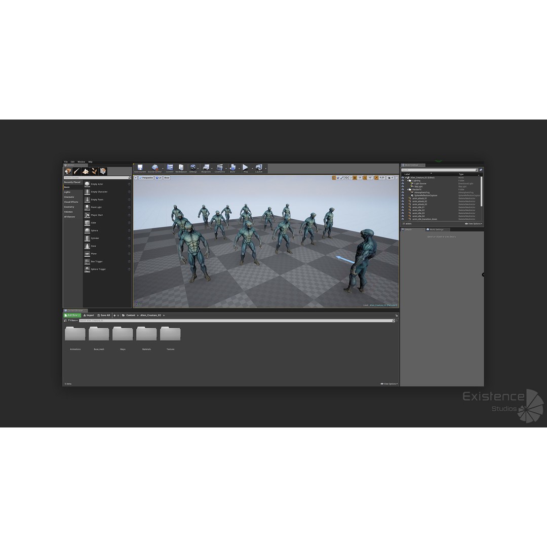 Alien Creature 3D Model – Low Poly Animated Fantasy Enemy, FBX - View 8
