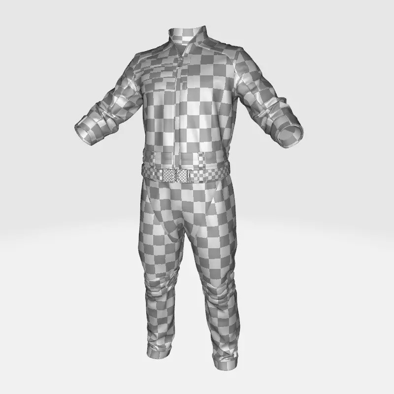 Sci-Fi Jumpsuit 3D Model – Game-Ready Low Poly Outfit, FBX