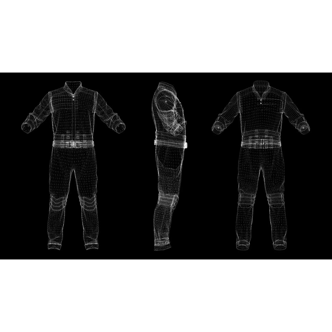 Sci-Fi Jumpsuit 3D Model – Game-Ready Low Poly Outfit, FBX - View 10