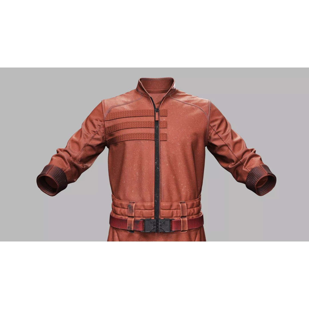 Sci-Fi Jumpsuit 3D Model – Game-Ready Low Poly Outfit, FBX - View 6