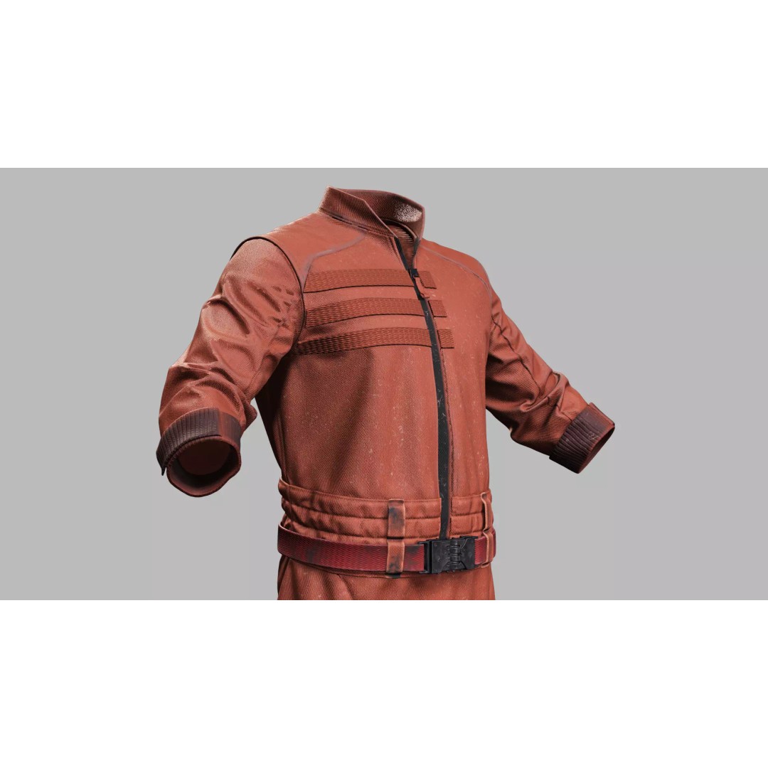 Sci-Fi Jumpsuit 3D Model – Game-Ready Low Poly Outfit, FBX - View 7