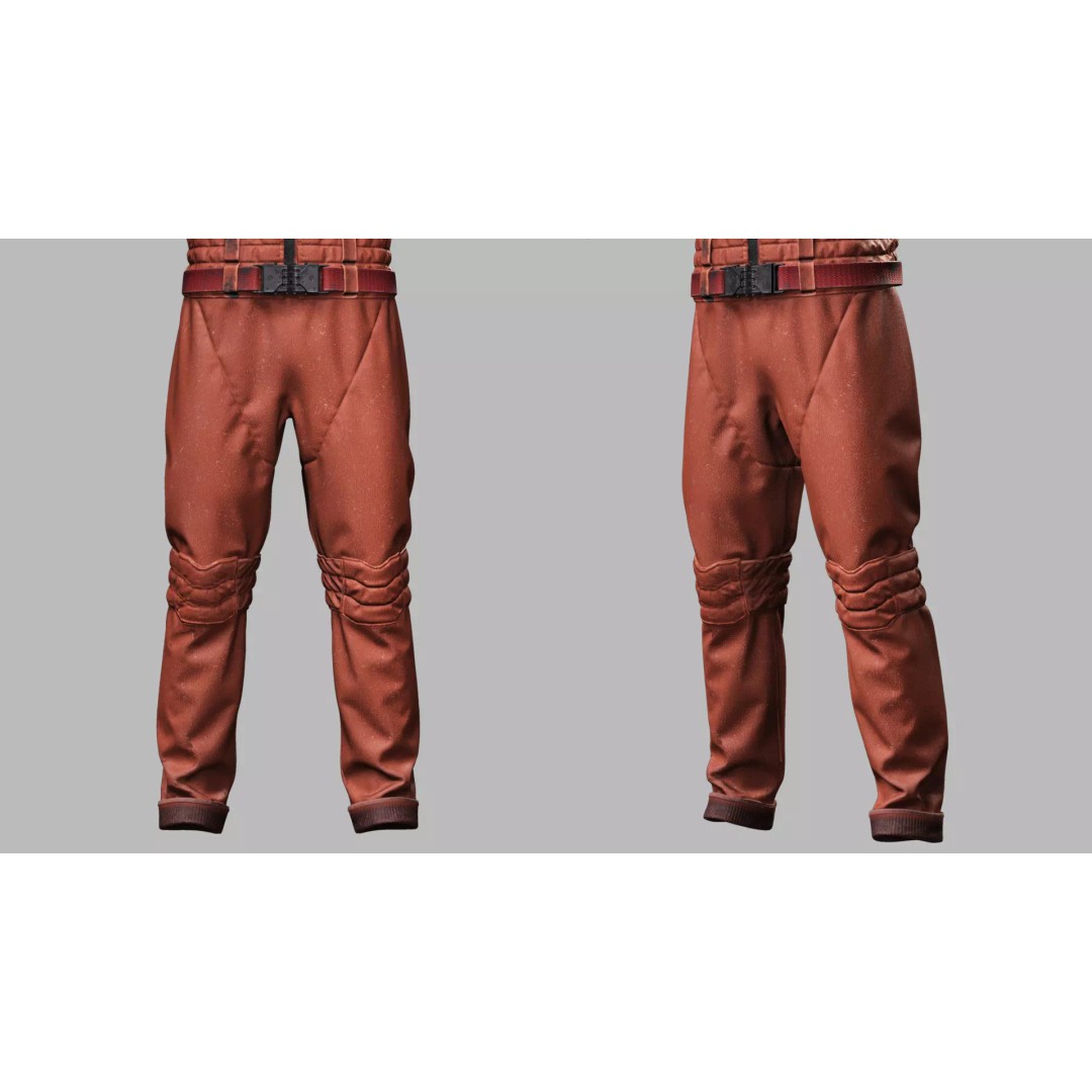 Sci-Fi Jumpsuit 3D Model – Game-Ready Low Poly Outfit, FBX - View 8
