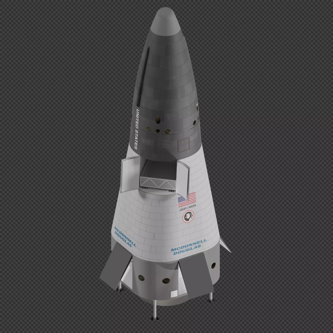 Delta Clipper 3D Model – Realistic Spacecraft with PBR Textures - View 2