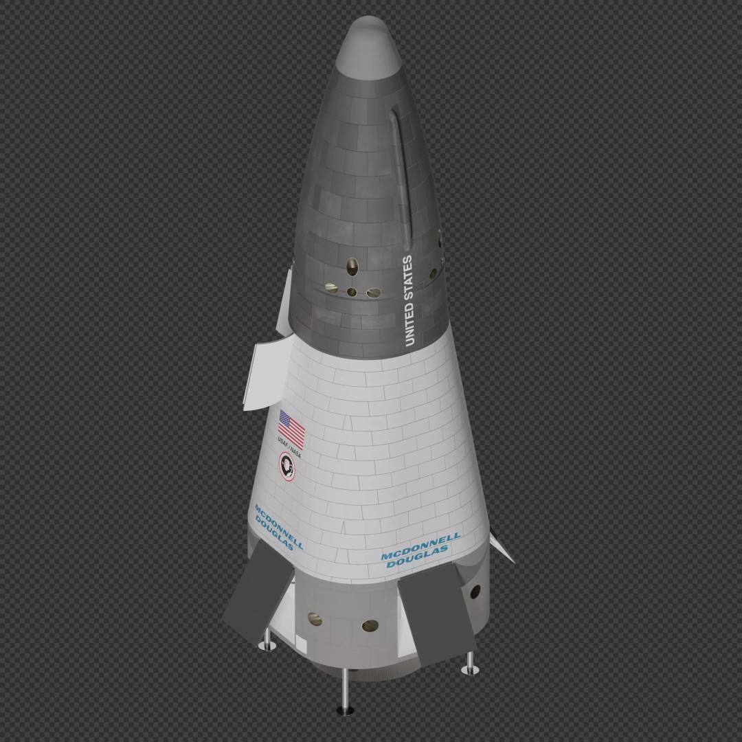 Delta Clipper 3D Model – Realistic Spacecraft with PBR Textures - View 3