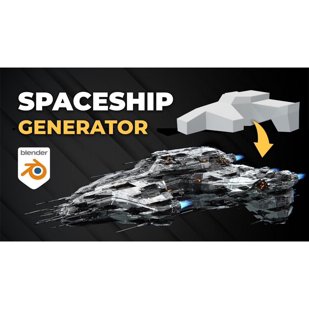 Spaceship Generator 3D Model – Procedural Sci-Fi Asset for Blender - View 17